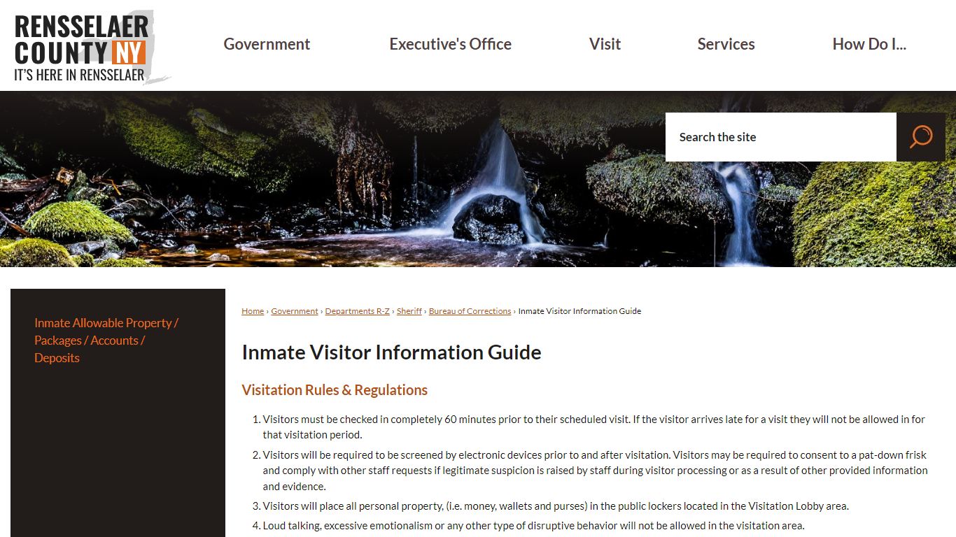 Inmate Visitor Information Guide | Rensselaer County, NY